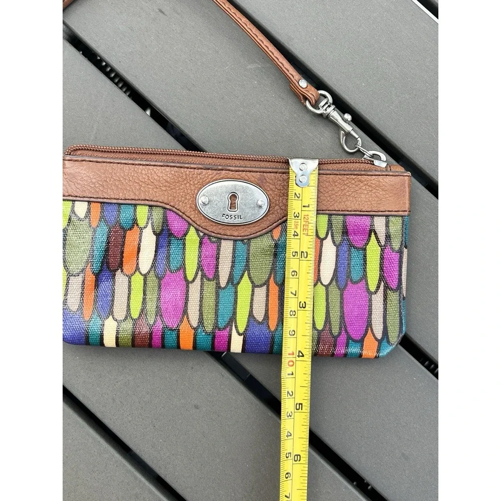 Fossil Wristlet Y2K Boho Retro Festival Colorful Everyday Geometric Wallet
